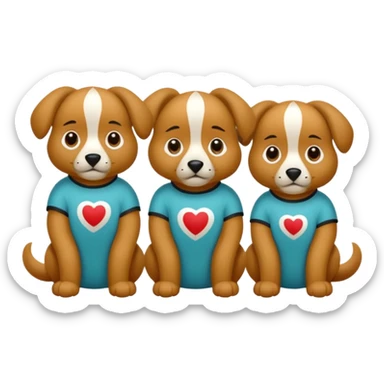 3 cagnolini seduti con vestitino in maglia in bianco e nero sticker