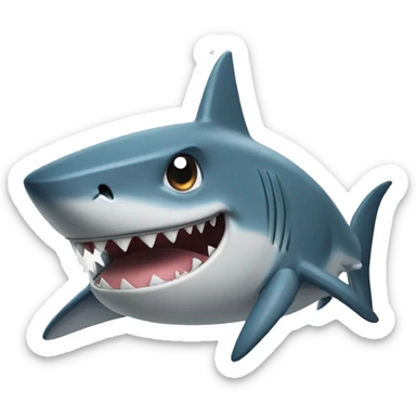 shark flexing biceps sticker