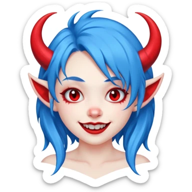 BLUE HAIRED DEVIL GIRL sticker