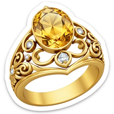 Aesthetic Engagement gold ring emoji sticker