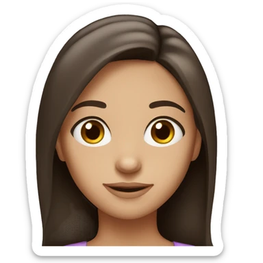 pretty brunette girl with brown eyes sticker