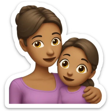 maman qui fait un calin à sa fille sticker