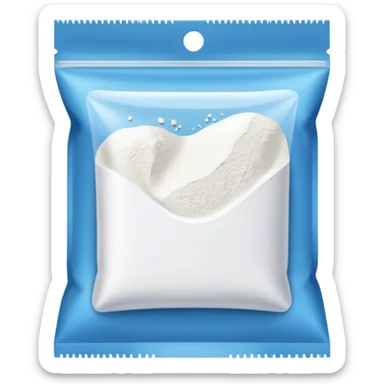 Small transparent baggie filled halfway with white powder  sticker