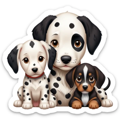 1 Dalmatian adult + 1 dobermann puppy sticker
