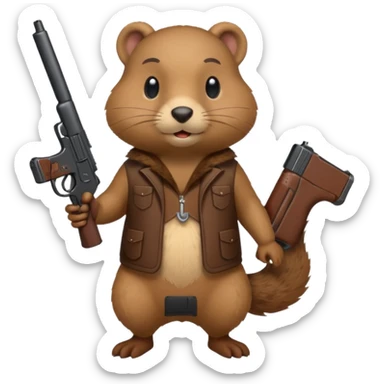 gopher with gun sticker
