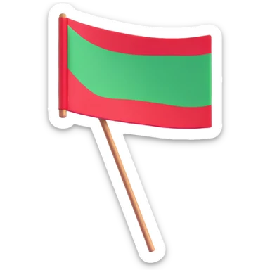 red flag on a wooden stick sticker