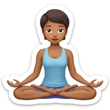 black women yoga short hair sticker