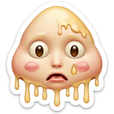 Crazy face melting sticker