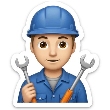 Mechanic having a hard day with a wrench sticker