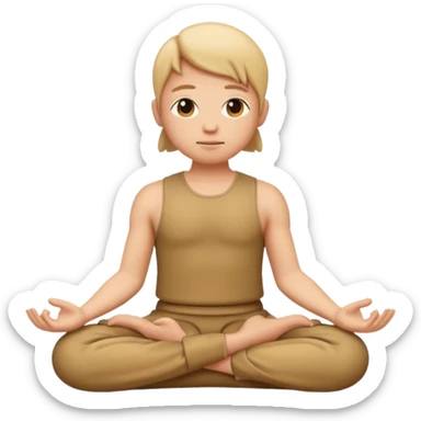 meditating emoji character sitting cross-legged peaceful aura sticker