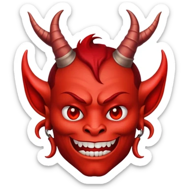 devil character saying thank you sticker
