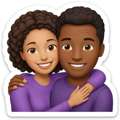 homme et femme noire qui s'embrassaent sticker