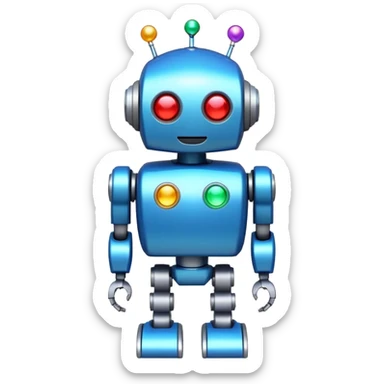 Robot azul navideño sticker