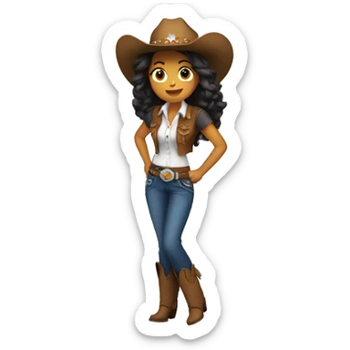 cowgirl line dancing sticker