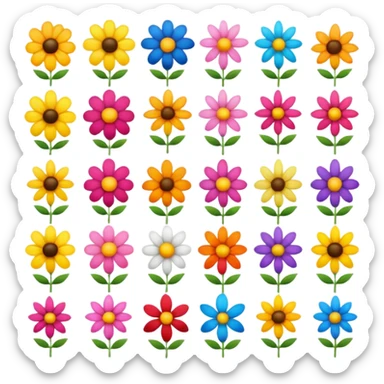 Various types of flowers sticker