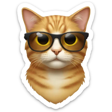Cat with sunglasses sticker