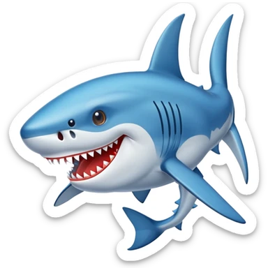 Un tiburón con zapatos azules sticker