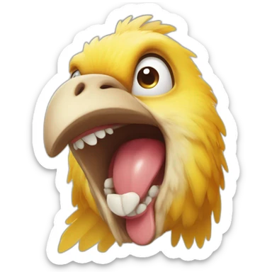 Gallina mostrando los dientes sticker