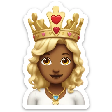 Heidi with crown and large hearts around her sticker