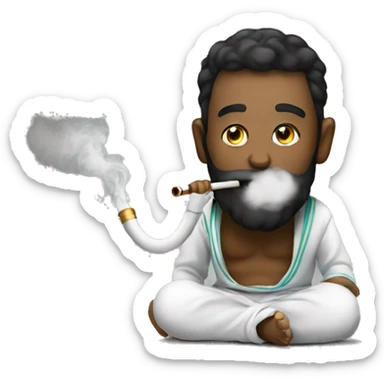 Sitting on the floor smoking hookah sticker