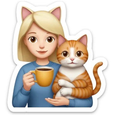 Coffee and cats sticker