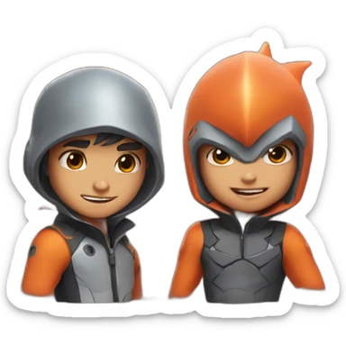 Shark boy and lava girl sticker