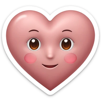 Grayish rosy brown heart sticker