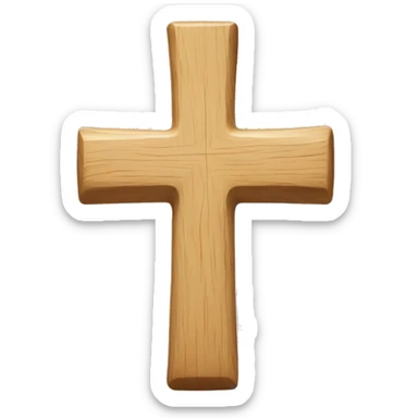Simple cross, light pine wood sticker