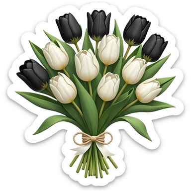 white tulip bouquet  sticker