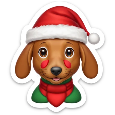 Christmas dachshund sticker