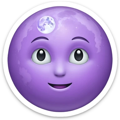 realistic Light purple moon sticker