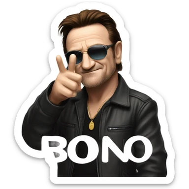 Bono doing peace sign sticker