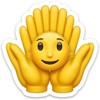 Yellow hands cupped emoji sticker