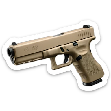 beige glock 17 with light mod sticker