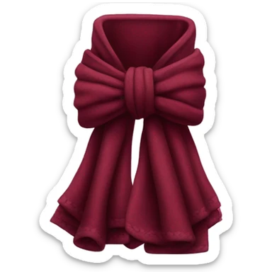 Realistic blankets neatly folded in a burgundy bow sticker