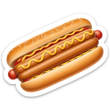 Hotdog with hands around sticker
