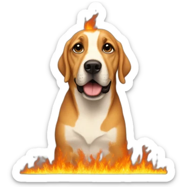 Everything is fine dog meme on fire sticker