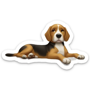 perro con su dueño en el sofá  sticker