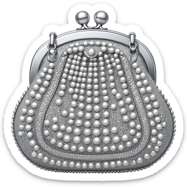 Silver sparkly beaded purse sticker