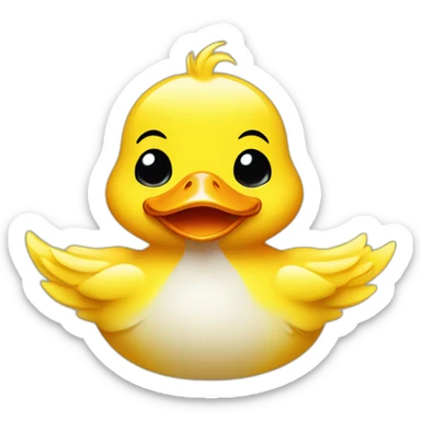 Yellow duck with speechless emotion and a drip of sweat on the face sticker