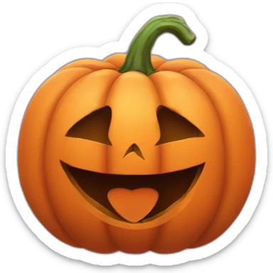 halloween pumpkin with some love emojis around it sticker
