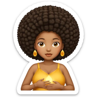 pregnant black woman with afro sticker