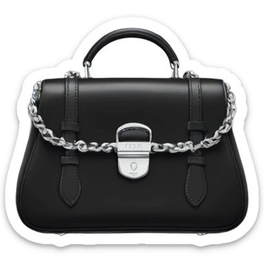 Black and silver Prada bag sticker