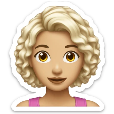 Mulher branca com cabelo liso curto solto sorrindo sticker