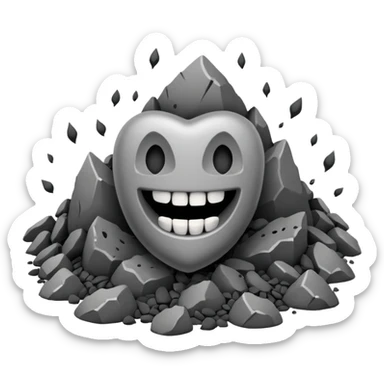 a pile of ashes with teeth sticker