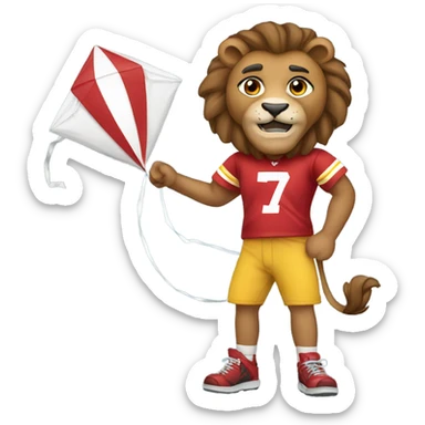Lions fan with a kite sticker