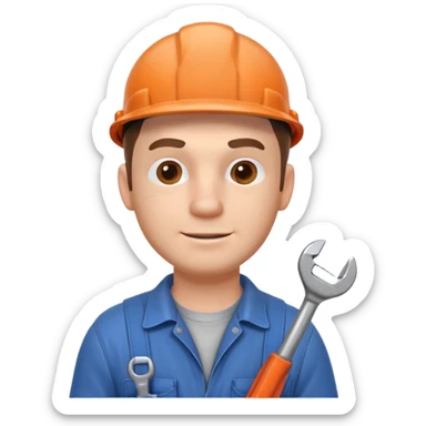 mechanic man portrait, head and shoulders only, wearing work overalls, holding a wrench, slight grease marks on face, confident friendly expression, garage workshop vibe, 3D cartoon style, mobile game icon style, clean background, no text, no watermark
  sticker