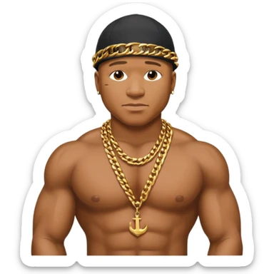 LL Cool J shirtless with necklace sticker