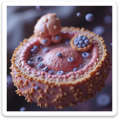 hyperrealistic and anatomical 4K illustration showing fatty acid transport from cytoplasm to mitochondrion in a human cell, detailed molecules of fatty acids, carnitine, and mitochondrial membranes sticker