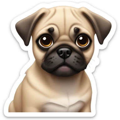 Fawn pug puppy sticker